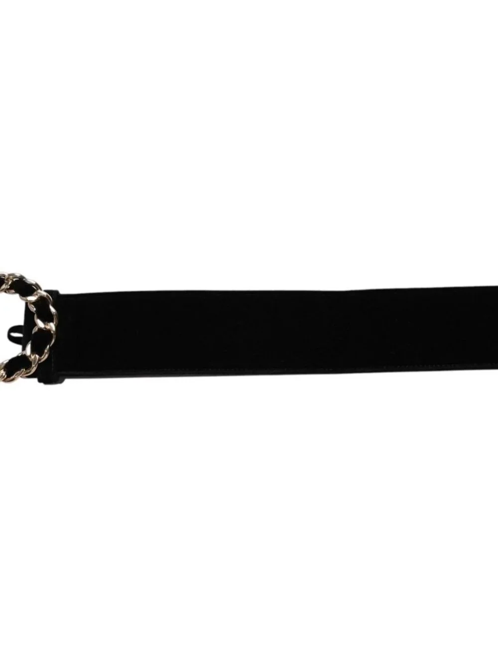 Chanel Belt Velvet Velour 65/26 Black Gold